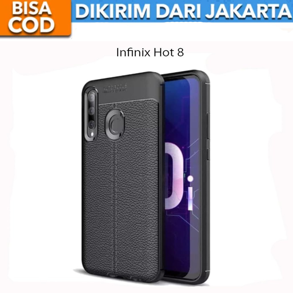 Case Auto Focus Inifnix Hot 8 Leather Experience SoftCase Slim Ultimate / Casing Kulit