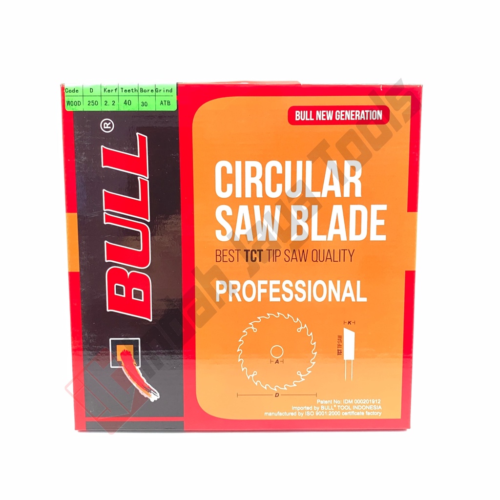 BULL TANDUK 250 10 Inch 40T Circular Saw Mata Gergaji Kayu Bulat 40 T