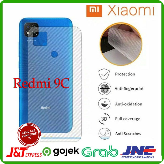 Skin Carbon Redmi 9C - Garskin Redmi 9C Anti Gores Belakang