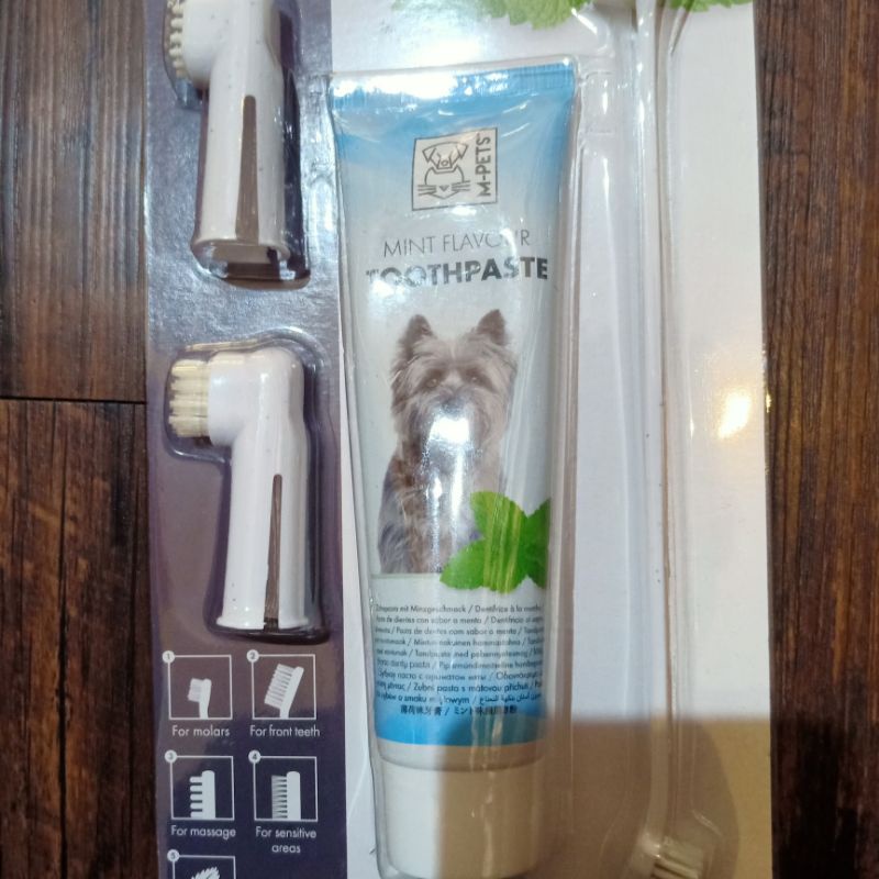 M-Pets Dental Care Set Tooth Paste/Sikat Gigi untuk Anjing beef dan mint