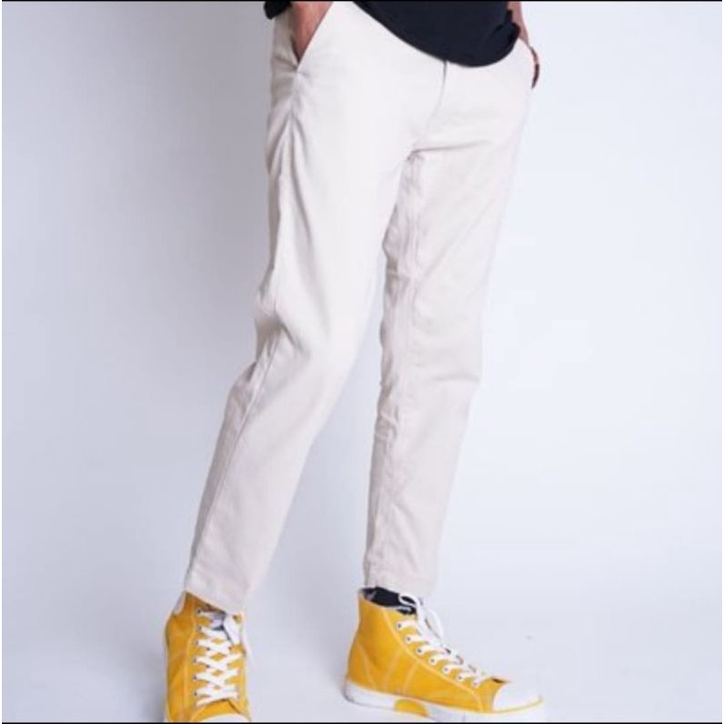 Celana panjang pria cino ankle pants chino dewasa slimfit kain melar