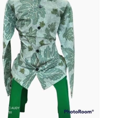 ✴ Batik pesta, Batik pria premium, lengan panjang, hijau mint ○