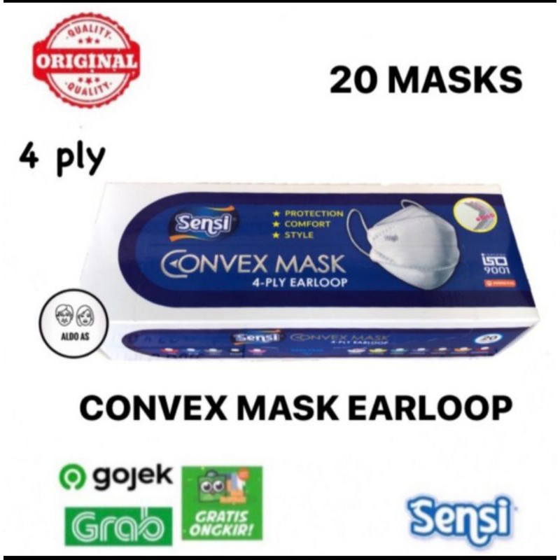 MASKER SENSI CONVEX 4PLY ISI 20 SENSI CONVEX MASK 4 PLY ISI 20 MASKER SENSI CONVEX 4 PLY