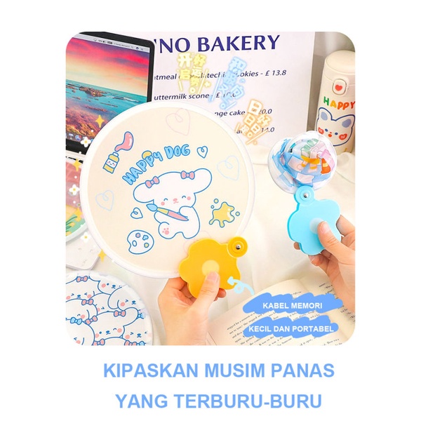 Kipas Travel Lipat - Kipas Kecil Kain Mini Portable - Kipas Tangan Musim Panas
