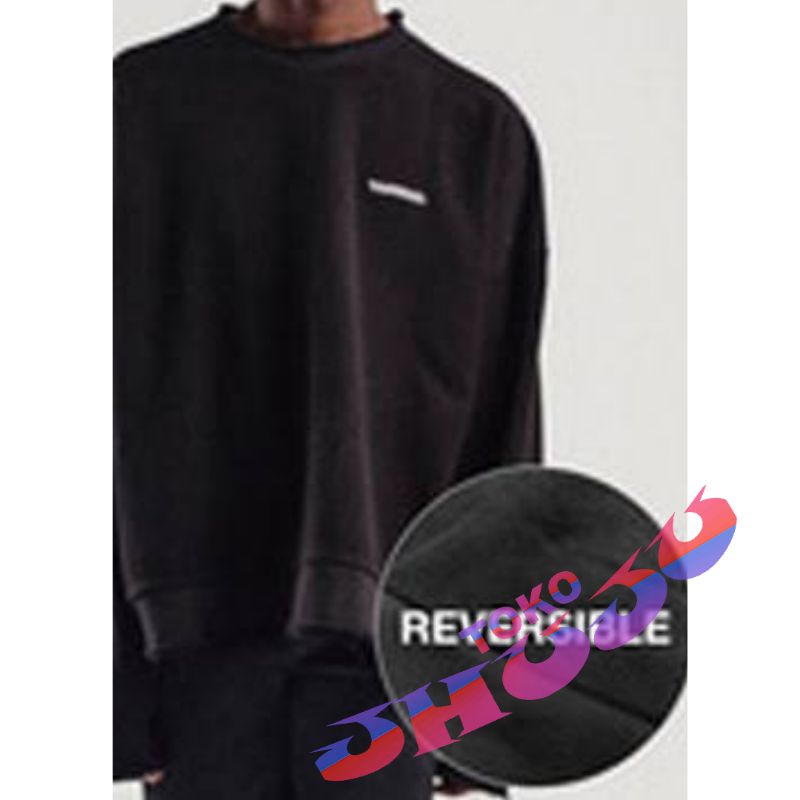 Basic Sweater BTS Run 144 Jungkook style REVERSIBLE logo kecil