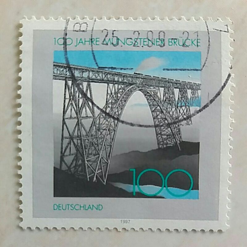 

(AA) Perangko Jerman 1997 Centenary of Müngsten Railway Bridge 100pf Used