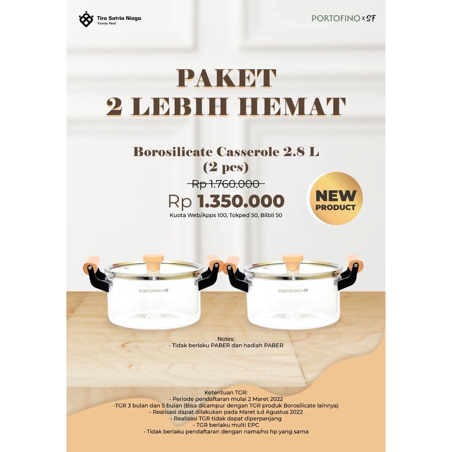 PANCI BENING/ borosilicate casserole