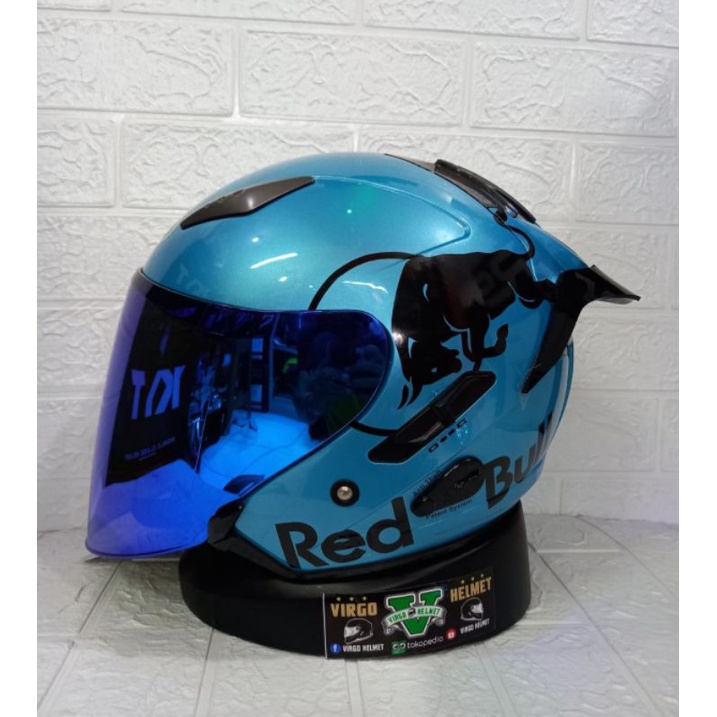HELM KYT GALAXY SOLID BLUE+PAKET GANTENG