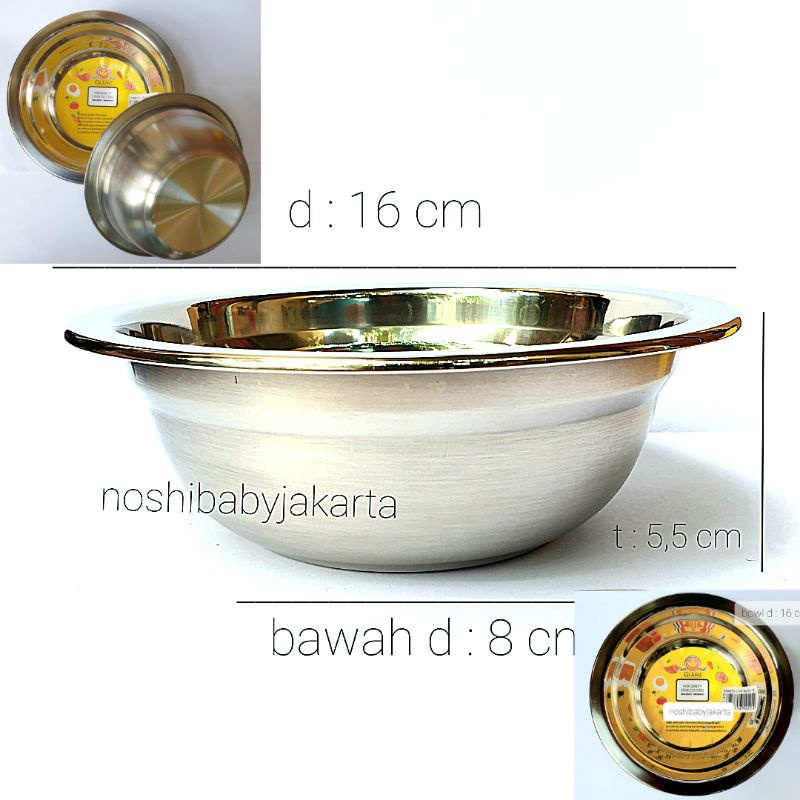 Mangkok Stainless/ Piring Soup stainless 16/18/20 cm / Stainless bowl cocok untuk MPASI