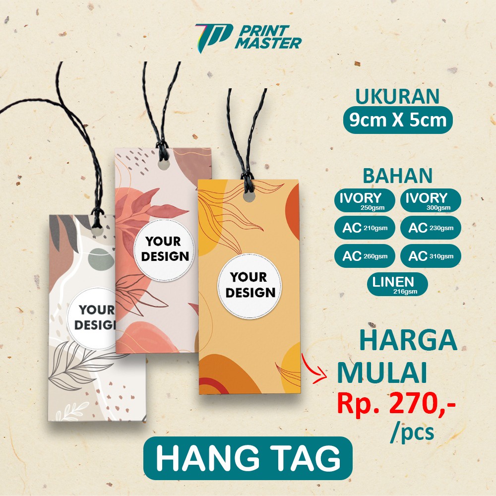 Cetak Hang Tag Custom - Label Hang Tag - Free Design