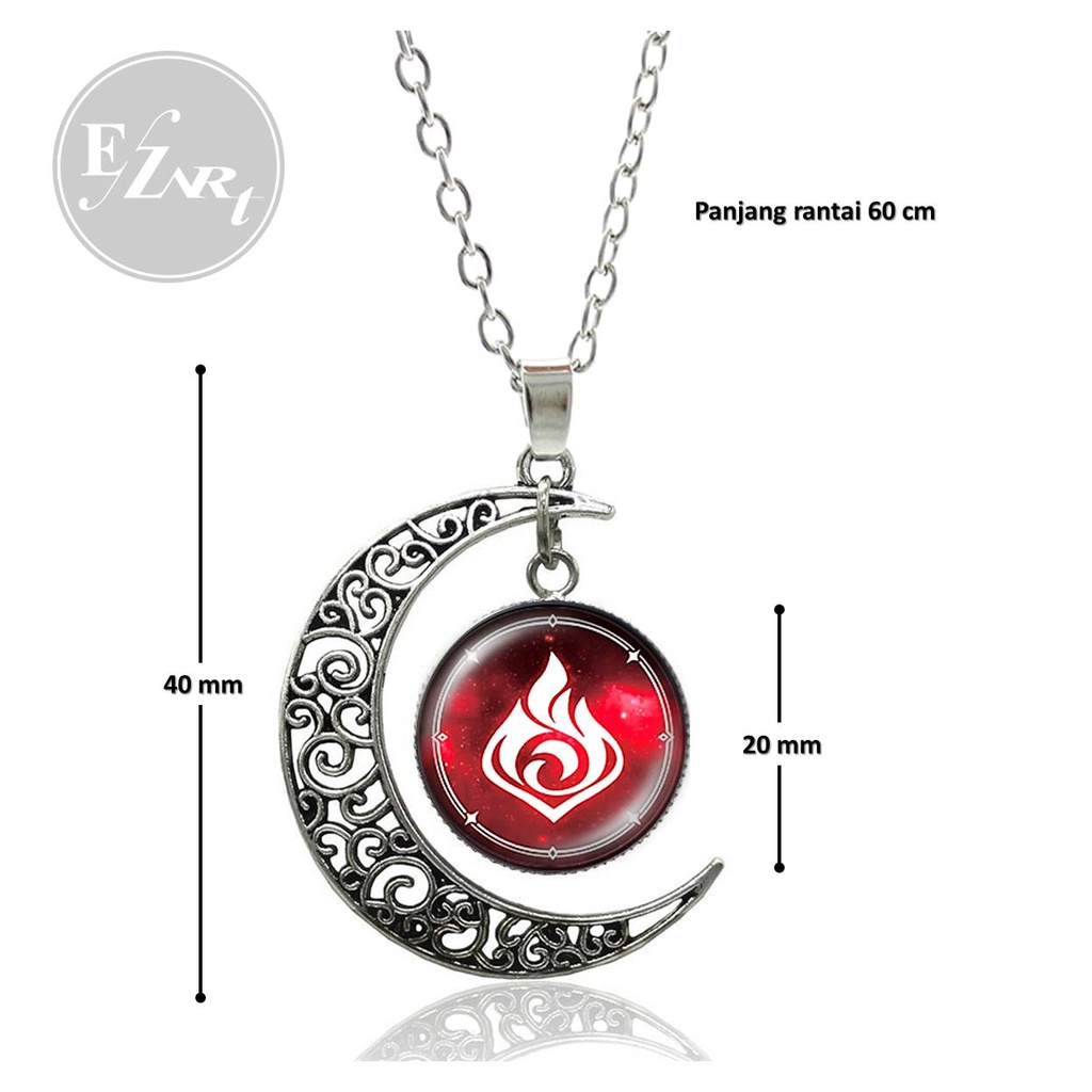 KALUNG ANIME 7 ELEMEN GENSHIN IMPACT LIONTIN KACA BULAN SABIT RANTAI WATER THUNDER ICE ROCK GRASS WIND FIRE