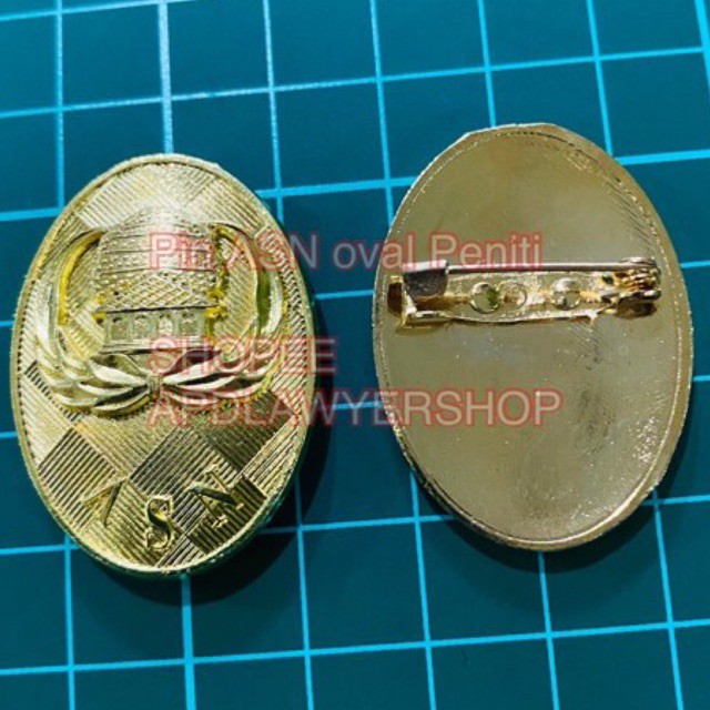 Pin ASN oval Peniti Kuningan Tebal Pin Korpri ASN Oval Peniti ORIGINAL PREMIUM