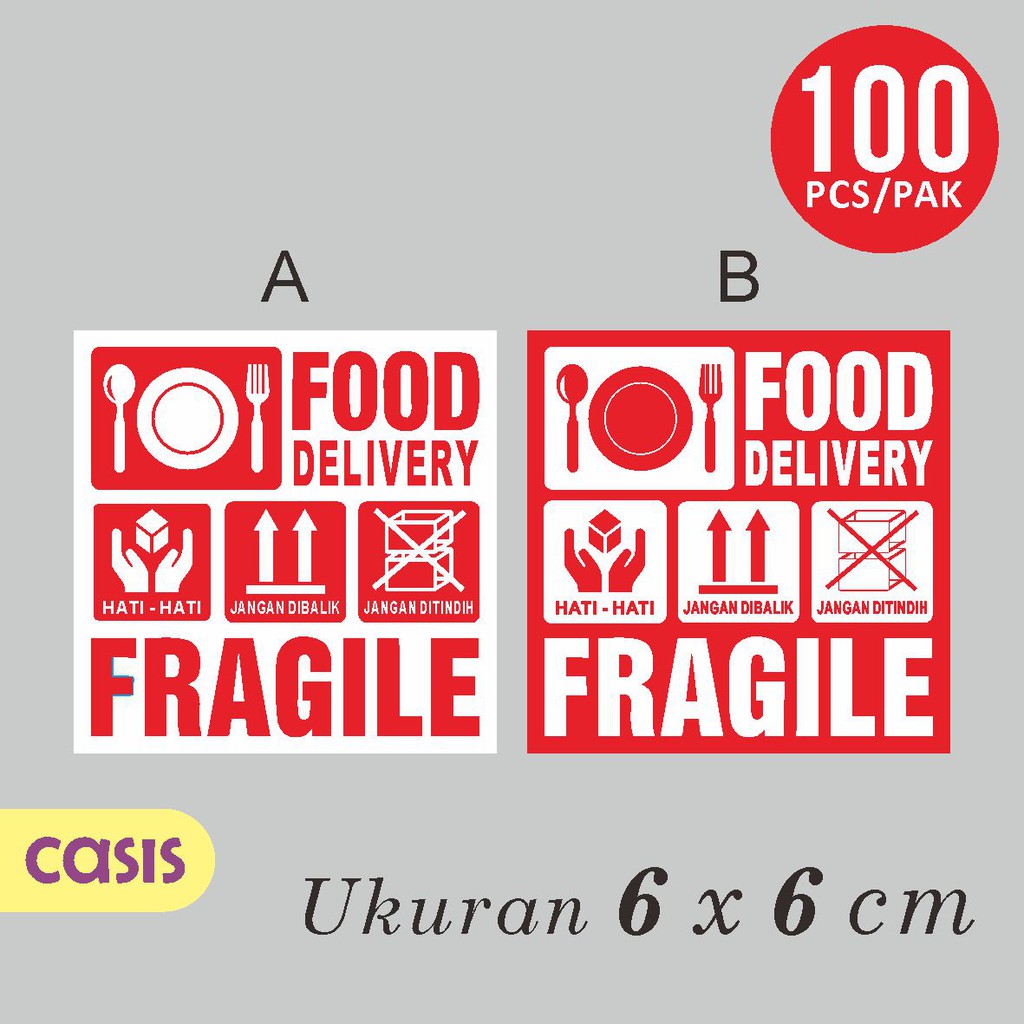 

stiker fragile food 6 x 6 cm - CASIS