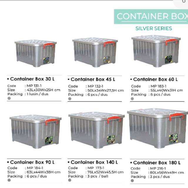 Container box 30 L silver