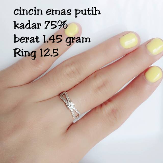 Cincin Emas Putih Kadar 75 Persen 1 45 Gram Indonesia