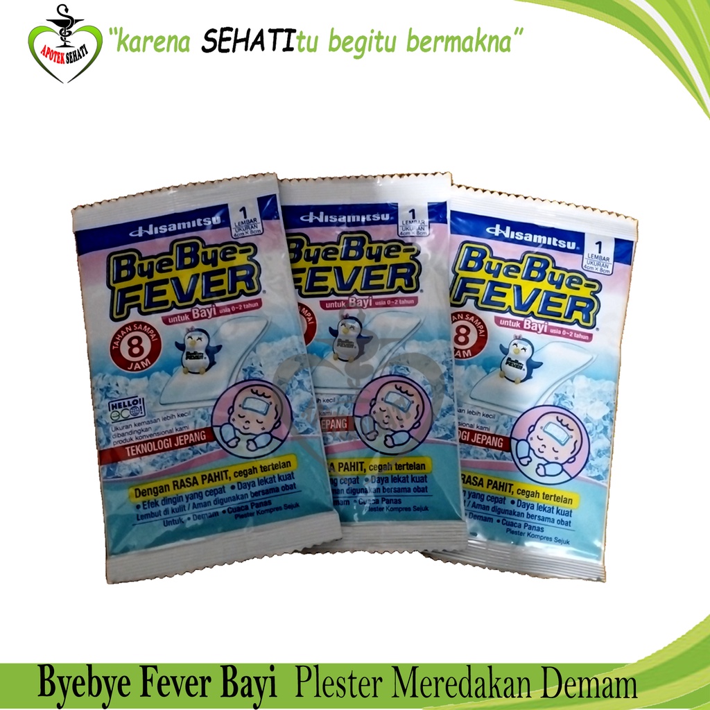 ByeBye Fever Plester Kompres Demam Bayi dan Anak Patch Serap Panas