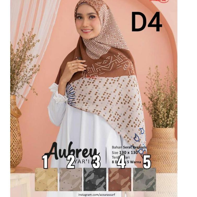 Diskon ➴ COD  jilbab segiempat Aubrey syari 130x130 brand azzura scarf MOTIF  74➺ (Bestseller)