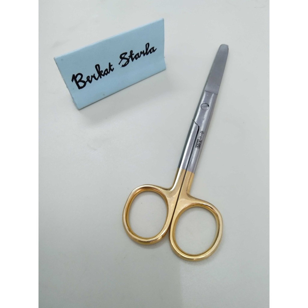 

Gunting Medis/Gunting Operasi/Onemed Gunting Operasi Lurus Tumpul Tumpul 14.5cm Goldplated