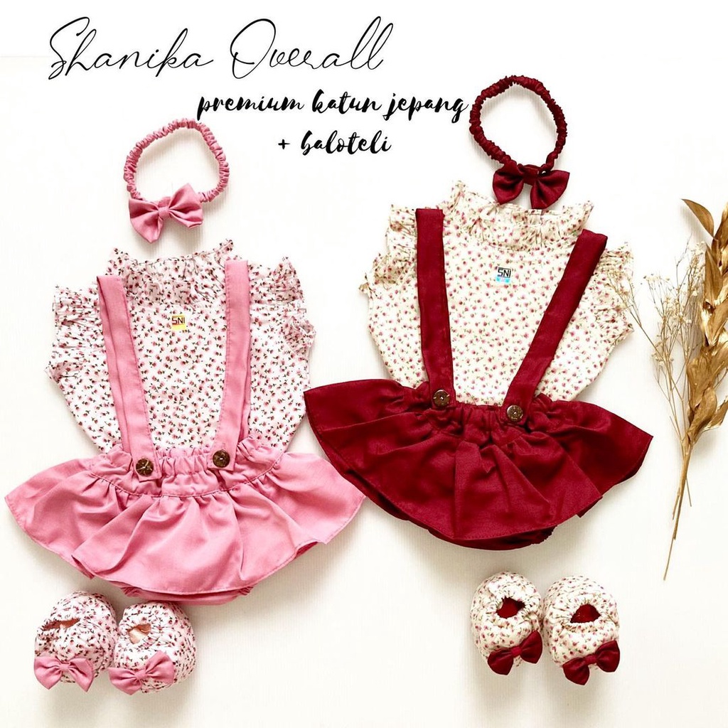 CORRY / SHANIKA overall / CLARA / GIANNA TALITHA Baju Setelan Jumper Rok Bunga Bandana Sepatu Pergi Lucu Fashion Anak Bayi Perempuan Cewek-1