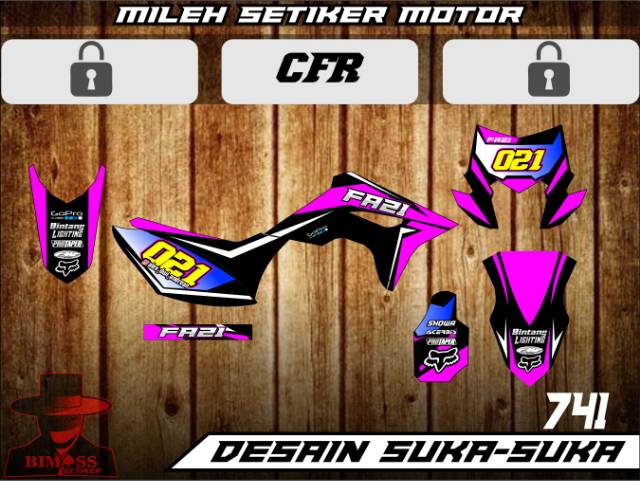 Decal stiker motor crf