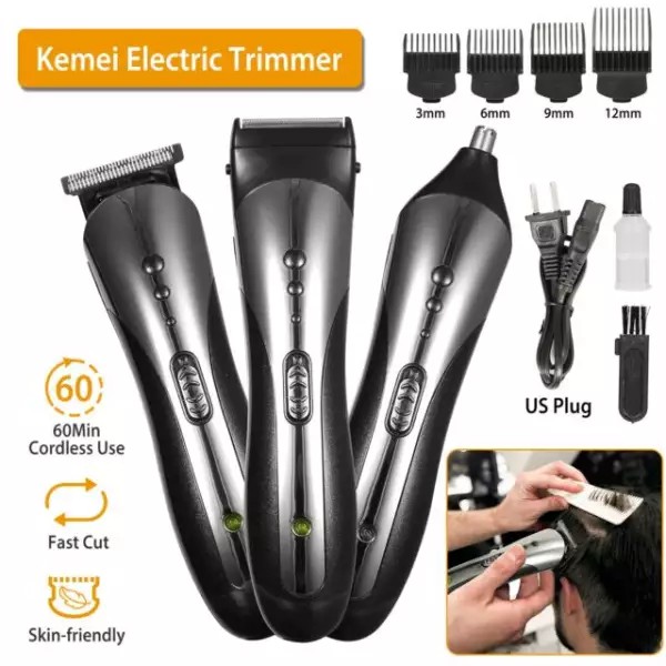 Shaver Kemei KM-1407 Alat Cukur 3 IN 1 Trimmer Pencukur Kumis Jenggot Elektrik