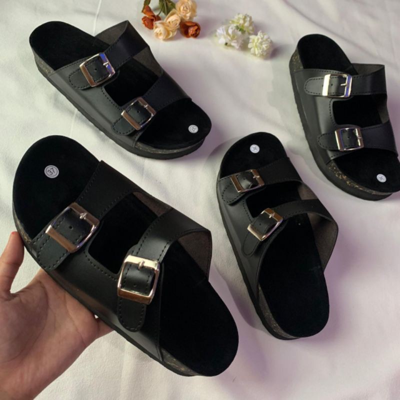 SB - VANESSA Sandal Birken Wanita Silver Sol 3cm