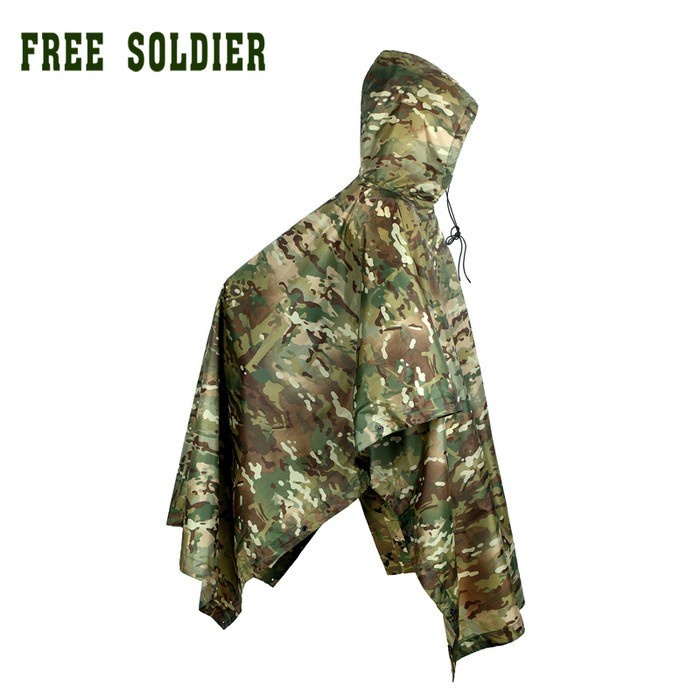 Jas Hujan Ponco Poncho Motif Tentara Camouflage Camo Motor Hiking