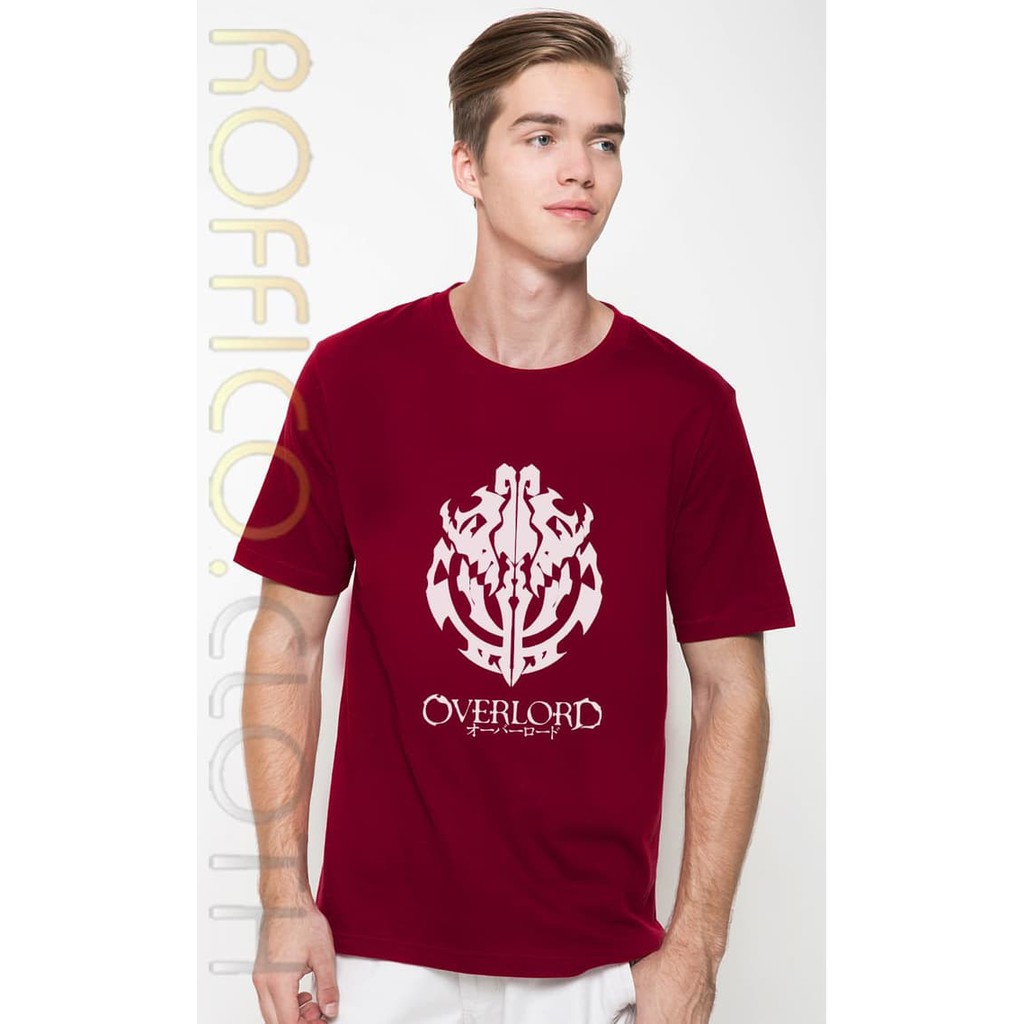 Kaos Tshirt Merah Maroon Logo Overlord 03