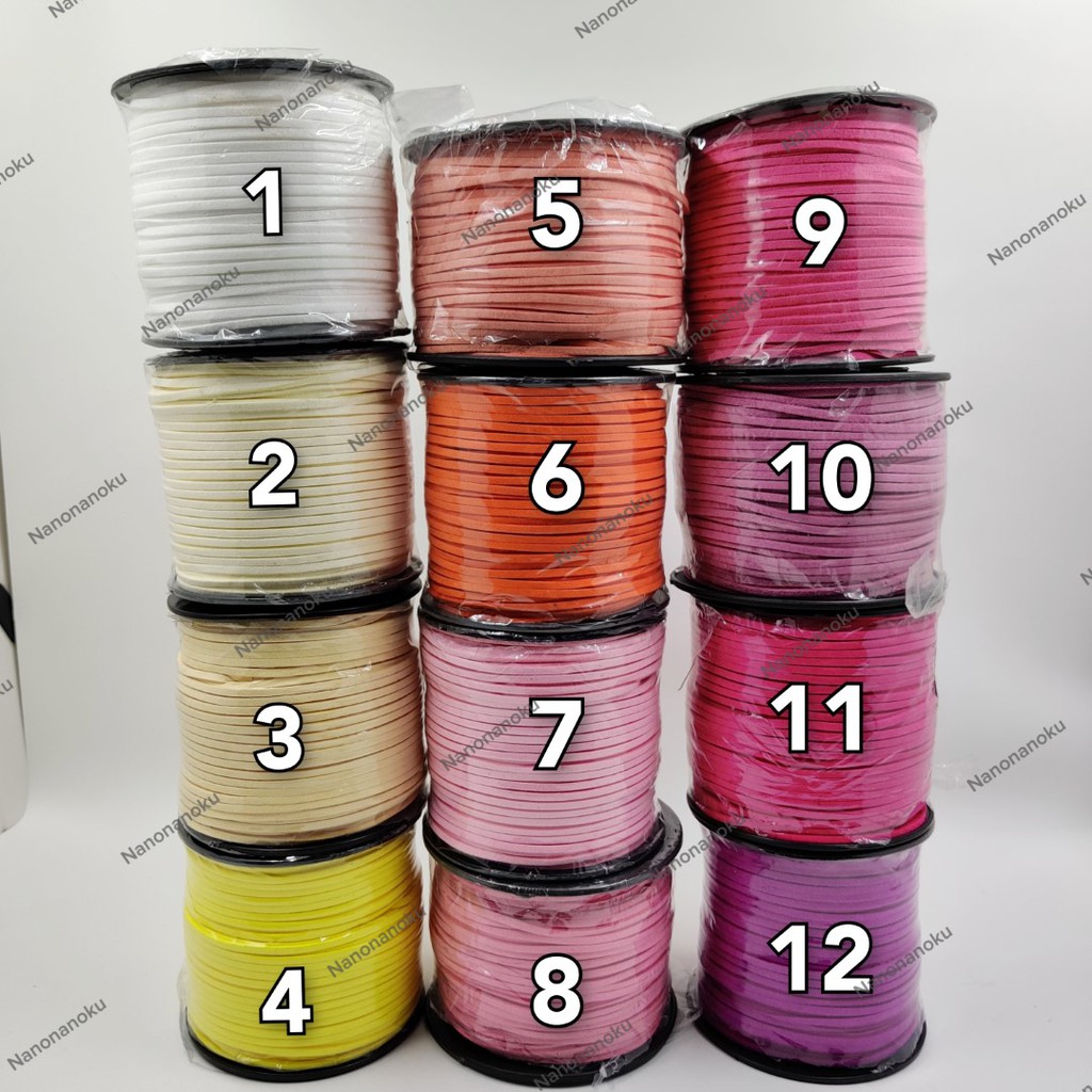 [5 meter] Tali Beludru / Suede 3 mm Bahan Gelang Kalung Hampers