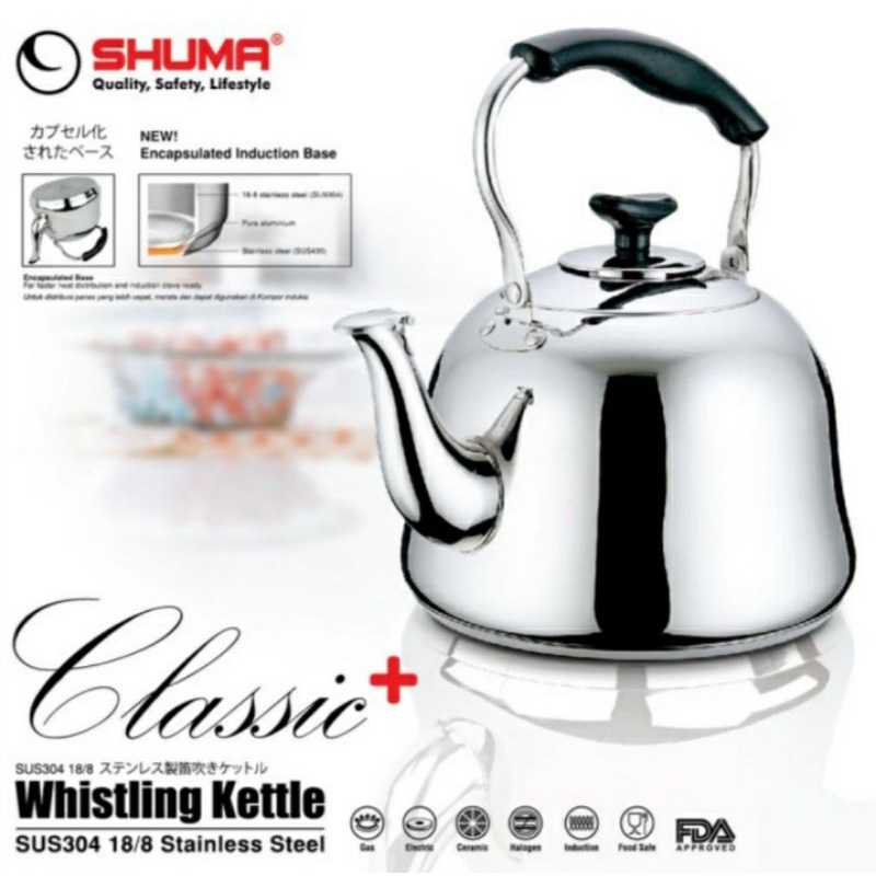TEKO SIUL CERET BUNYI  STAINLESS STEEL SHUMA 1 LITER WHISTLING KETTLE KETEL