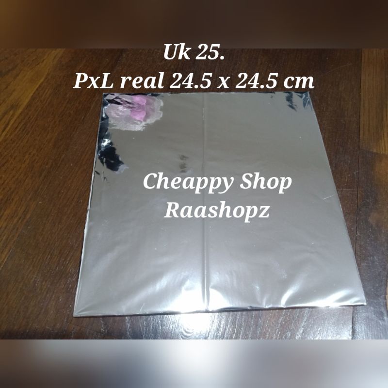 Silver Alas Kotak 25cm Alas Kue Tart 25cm Tatakan Kotak Kue Bolu Tatakan Box 25x25 cm Alas Kue 25x25