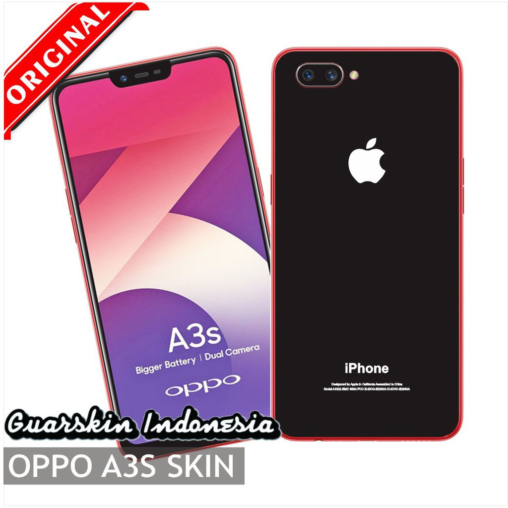 Oppo A3S Premium Skin Garskin for Case iPhone - Black Mate