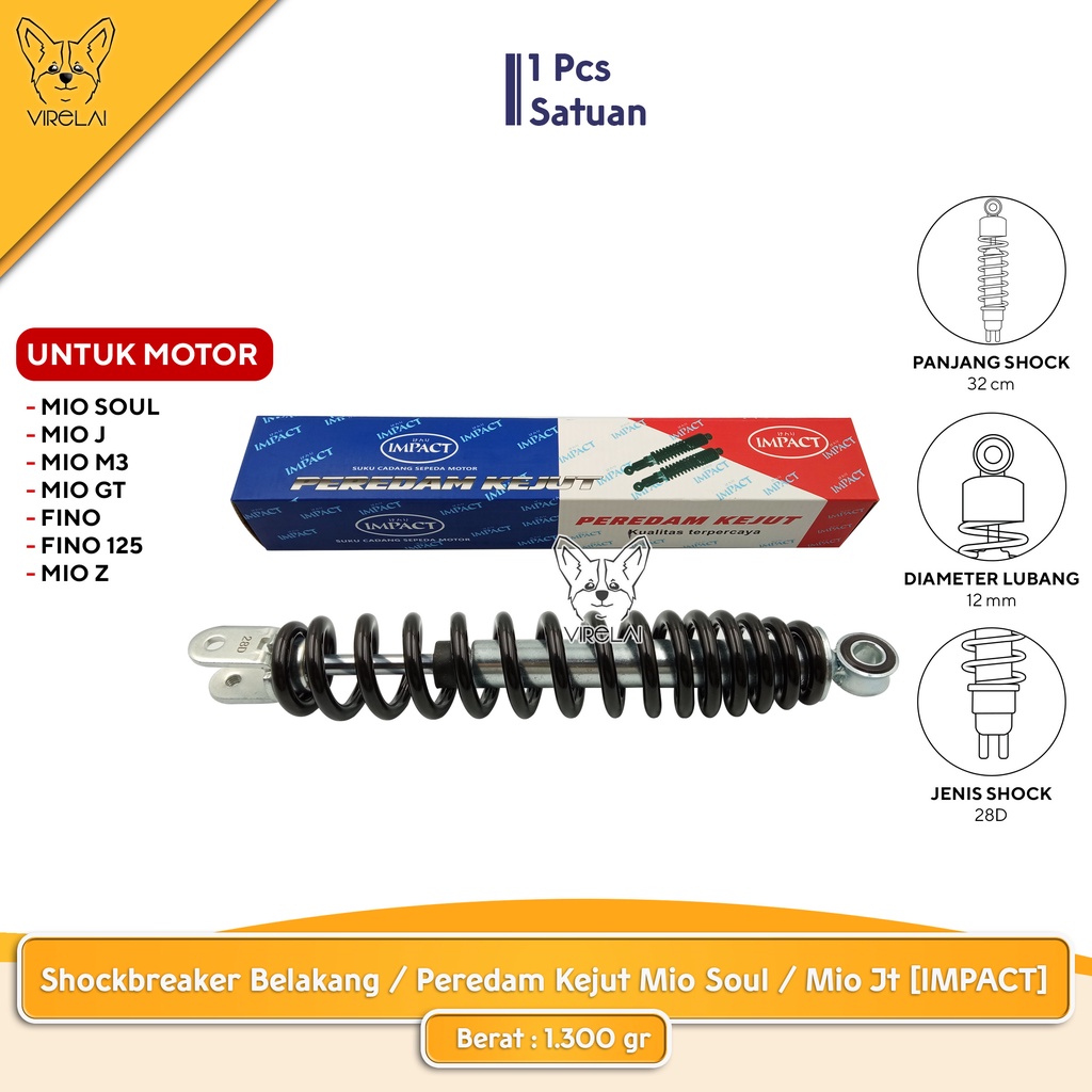 Shockbreaker/ Sock Belakang / Peredam Kejut Mio Soul / Mio J / Mio M3 [IMPACT]