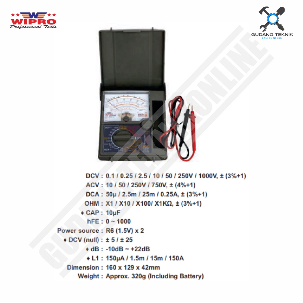 Pengukur Arus Listrik Kabel Tester WIPRO YX-360TRF / Multitester Multimeter Avometer Analog WIPRO YX360TRF - YX 360 TRF WIPRO