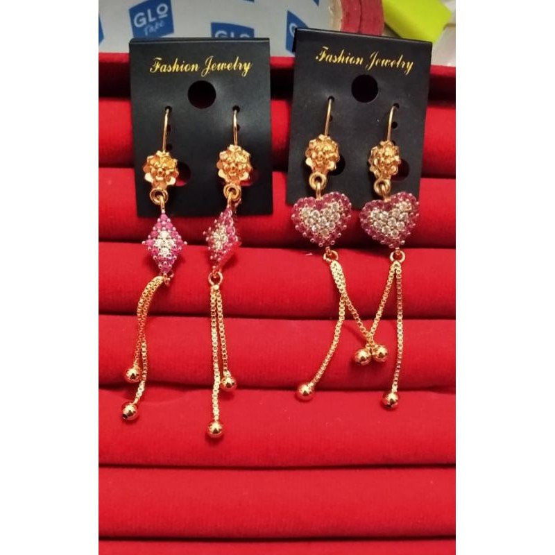 anting xuping wanita lapis emas dengan mata zircon  C221.