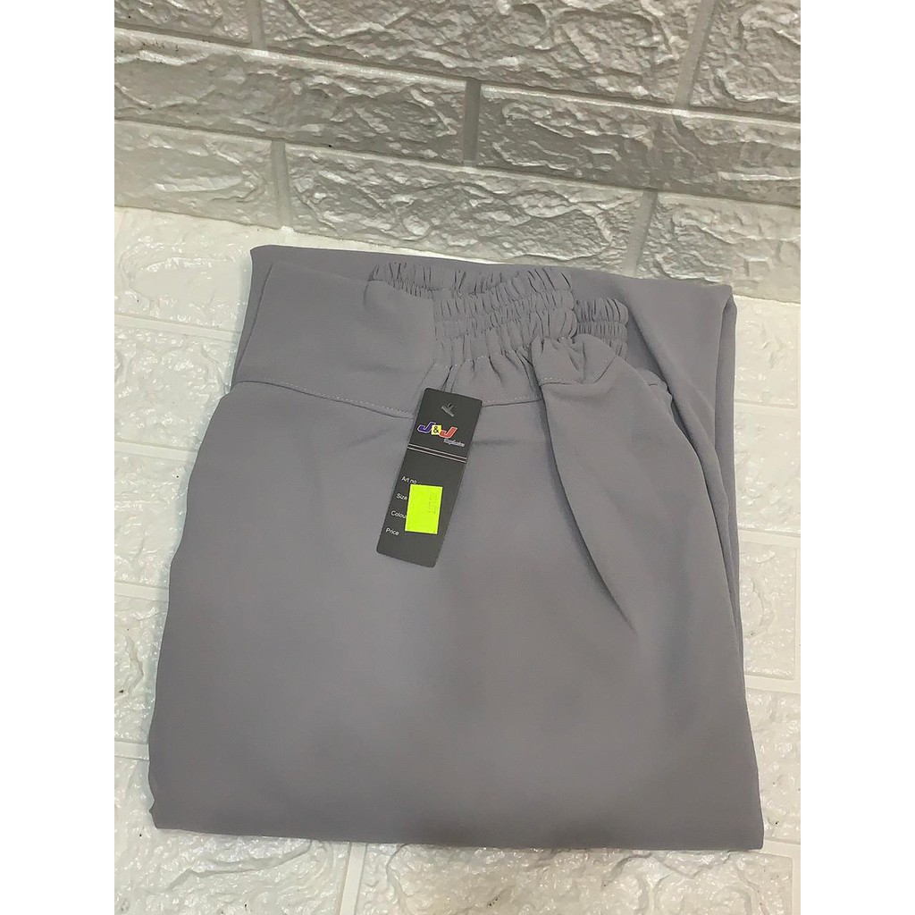 Celana Kulot Payung Ceruty (full furing ) Kulot Wanita Kulot Jumbo Kulot Panjang Hazell Collection-Abu-abu