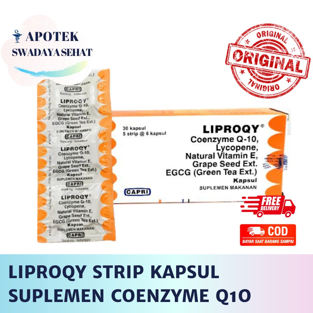 LIPROQY Strip Kapsul - Coenzyme Q 10 Suplemen Antioksidan Multivitamin Tablet