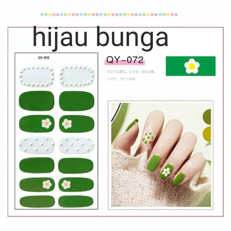 mrcaisen Stiker kuku isi 14 nail sticker dewasa tahan air menicure