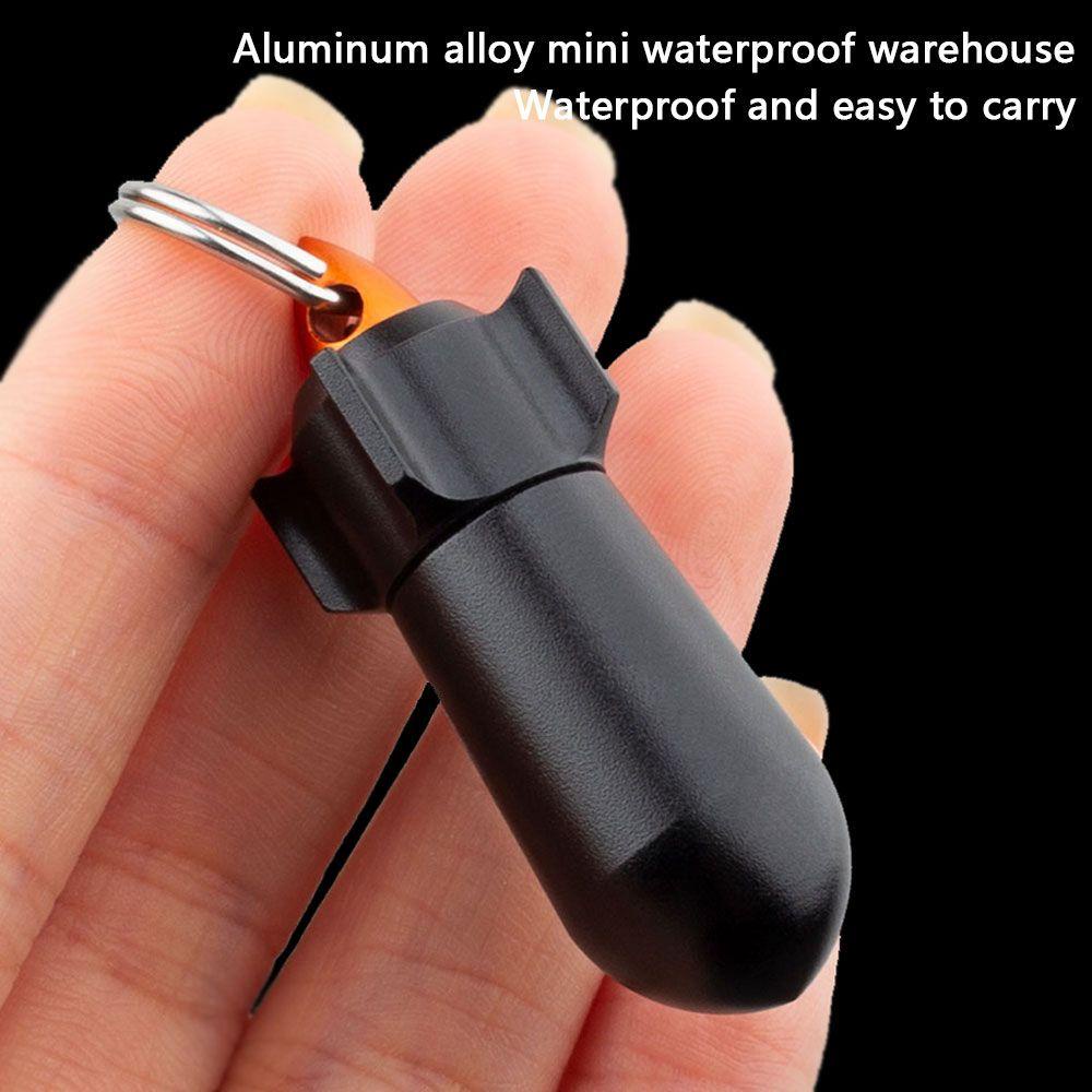 Agustina Aluminium Pill Case Mini Tahan Air Wadah Tablet Vitamin Outdoor Organizer Obat Tempat Gantungan Kunci