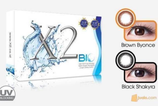 Softlens X2 BIO black and brown/soflen warna hitam/soflens coklat x2 bio normal s/d -6.00