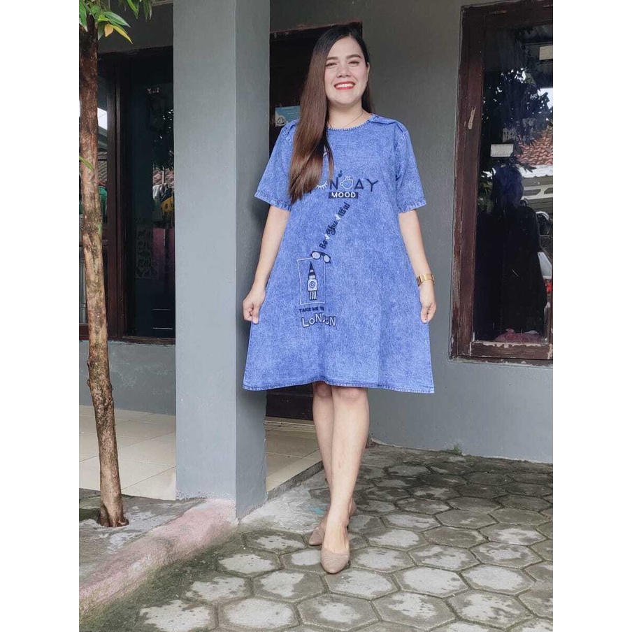 DRESS JEANS YENI BAGARIANG- JEANS TEBAL - BISA COD