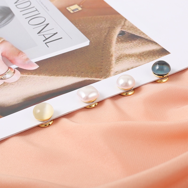 Bros Pin Magnet Anti Slip Aksen Mutiara Untuk Hijab Wanita Muslim