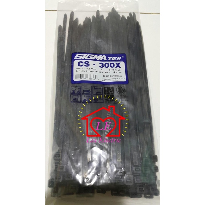 

Holder | Kabel Ties / Kabel Tis / Cable Tie Cs 300 X Hitam 30 Cm Sigma Cs300X