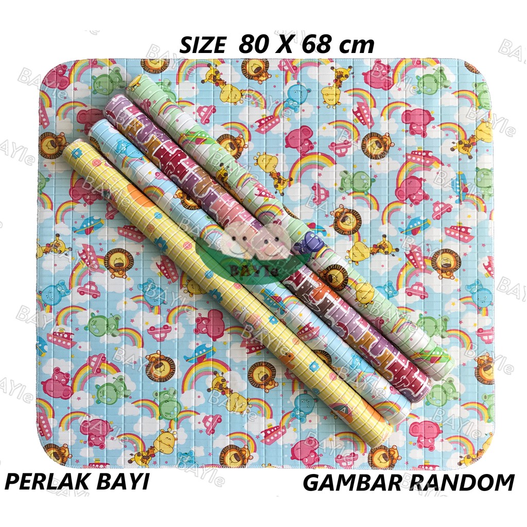 BAYIe - Perlak Bayi  Ukuran 80 x 67 cm motif RANDOM /alas ompol bayi/alas mandi bayi/alas matras/alas