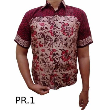 Kemeja/Hem Batik Cap Halus Murah Pria Lengan Pendek