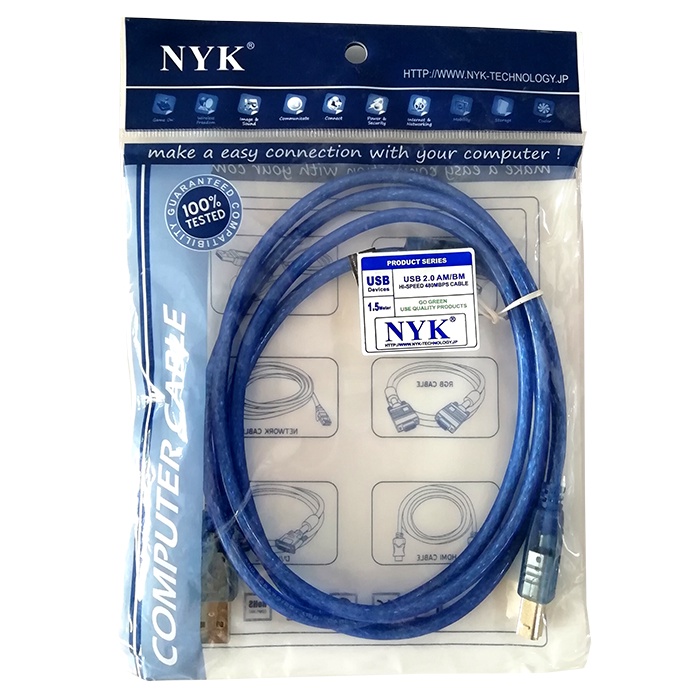 NYK USB Printer Cable 1.5m 3m 5m / Kabel 1.5 3 5 meter AM/BM A B Male