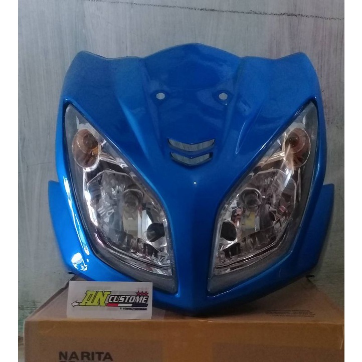 Tameng / front cover body depan BEAT FI 2014 2015 custom mata 2 reflektor Nouvo Z