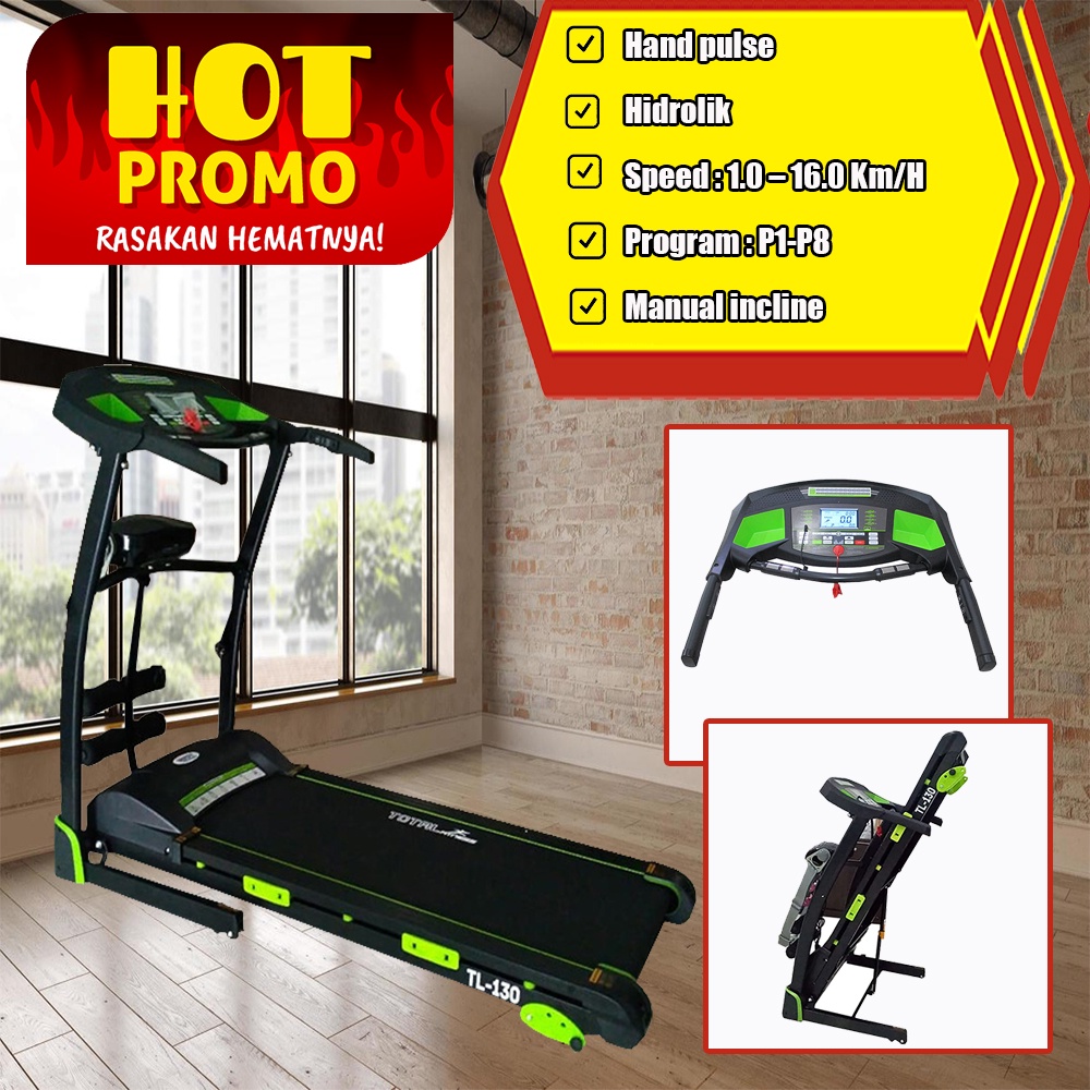 treadmill - treadmill elektrik tl 130 - tredmill - treatmill alat olahraga - treadmill lipat tl130 -