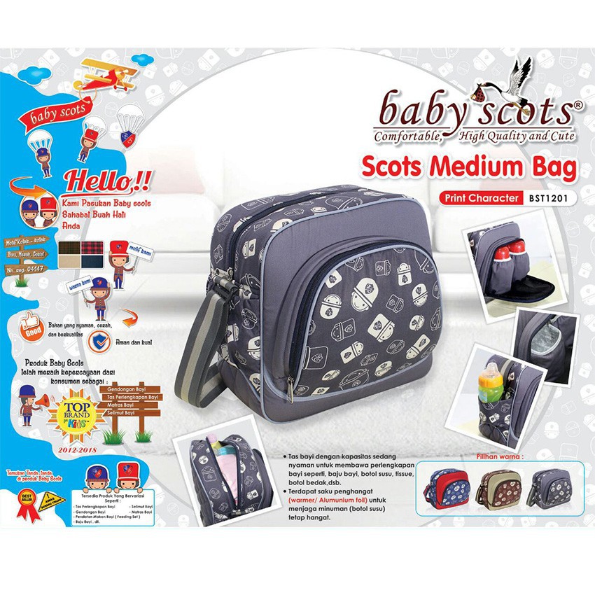 Baby Scots Medium Bag Print Character BST1201 - Tas Perlengkapan Bayi