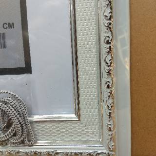 Bingkai Motif 12R 17R Linen ukuran 30x40 warna  White 